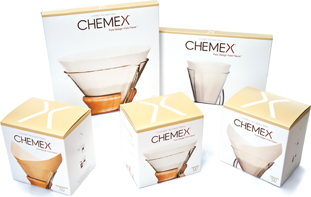 Chemex 2013 filter packaging refresh — Bonded Square and Bonded Circle box sets