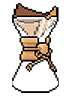 Coffeemaker with filter drawing from the Chemex video game 