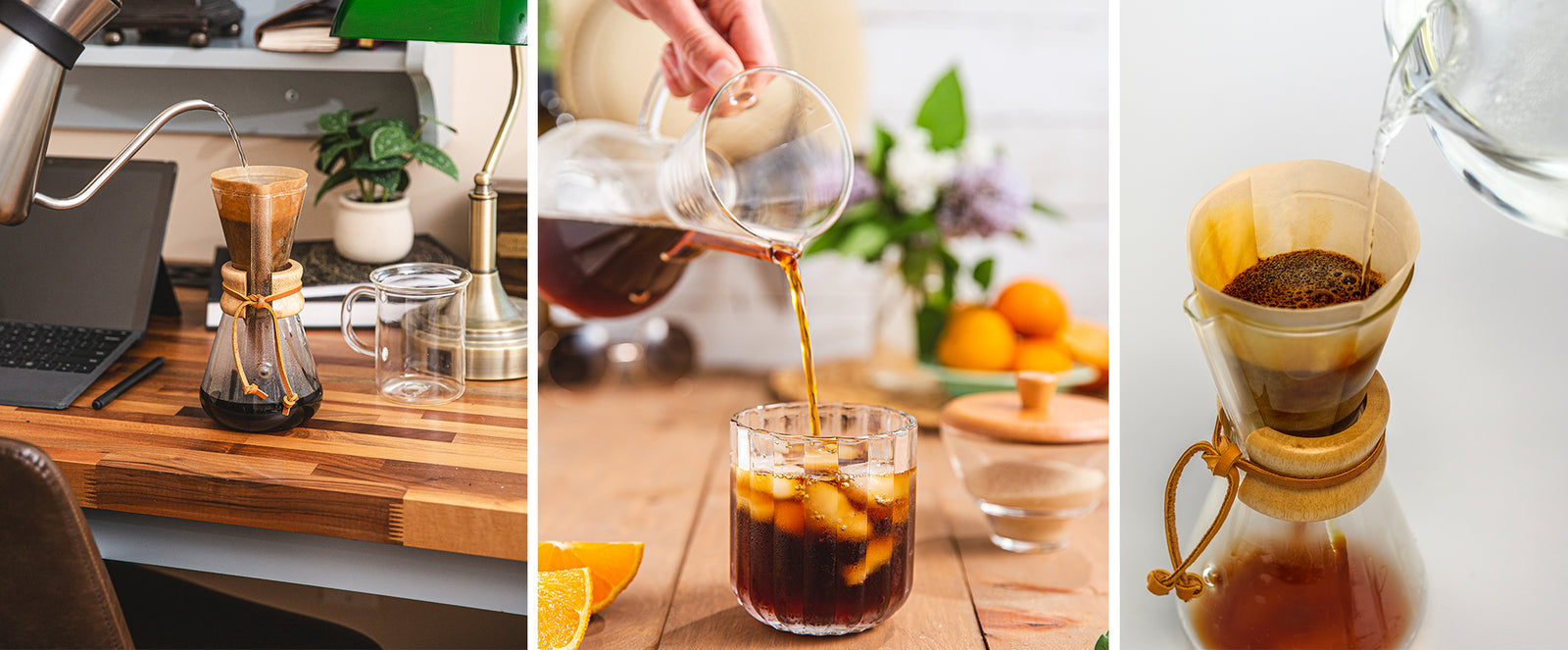 half moon filters being used with the 3-cup coffeemaker 