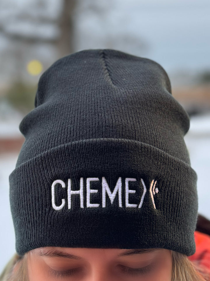 Black beanie with &
