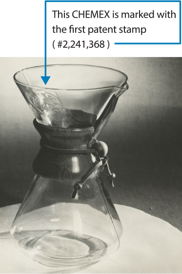 Chemex 1942 — first patent stamp #2,241,368